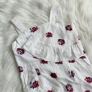 Janie and Jack White Ruffled Floral Jumpsuit